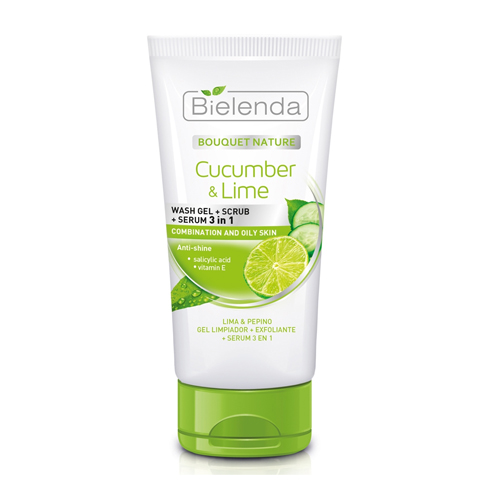 Gel rửa mặt Bielenda Cucumber và Lemon 3in1 giúp rửa mặt + tẩy tế bào chết + serum - 150ml