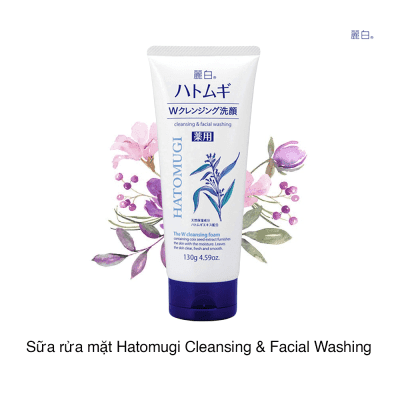 Sửa Rửa Mặt Ý Dĩ Hatomugi Nhật Bản 130g - Màu trắng