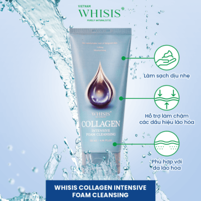 Sữa rửa mặt Whisis collagen chống lão hóa da 120ml