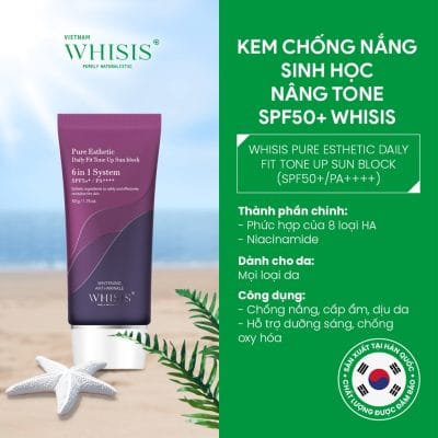 Kem Chống Nắng Cao Cấp Hàn Quốc Nâng Tone WHISIS Pure Esthetic Daily Fit Tone Up Sun Block (SPF50+/PA++++) 50g