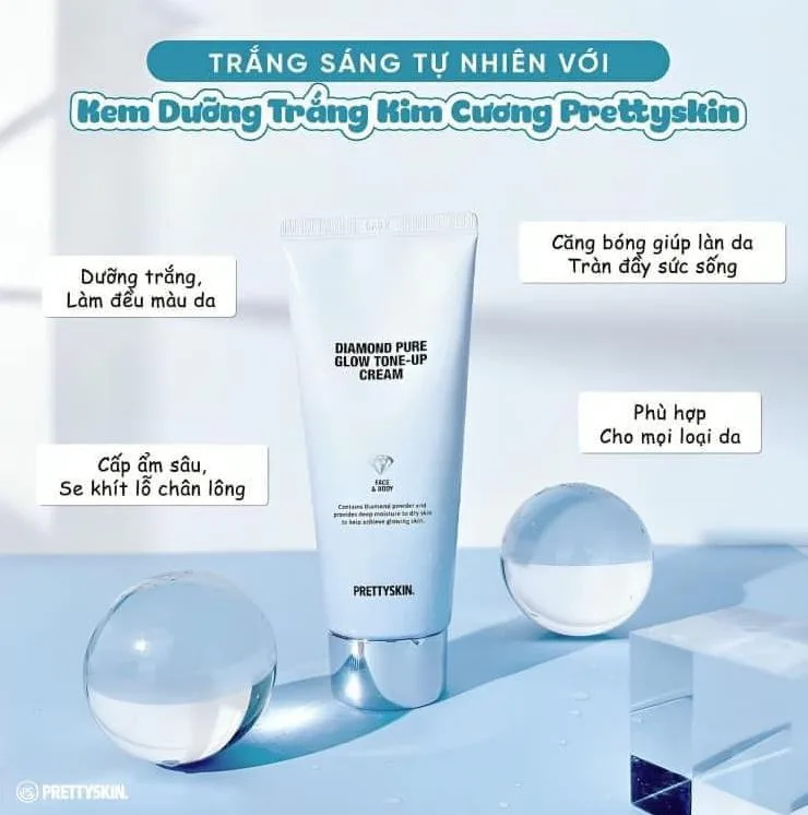 KEM DƯỠNG TRẮNG DA KIM CƯƠNG PRETTY SKIN – 100ml
