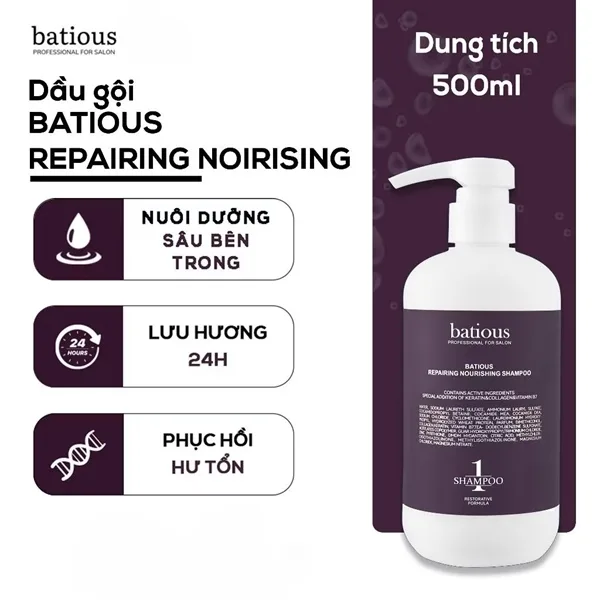 Bộ Dầu Gội & Xả Batious Repairing Nourishing – Chăm sóc & phục hồi tóc hư tổn 500ml - Ảnh 3