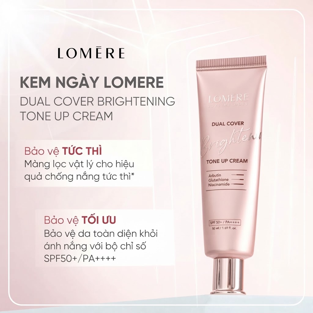 Kem Chống Nắng Nâng Tone LOMERE 5 Trong 1: Dưỡng Trắng, Kiềm Dầu - Ảnh 2