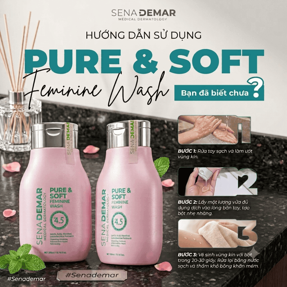 Dung Dịch Vệ Sinh Phụ Nữ Senademar Pure & Soft Feminine Wash 300ml Hàn Quốc - Ảnh 4