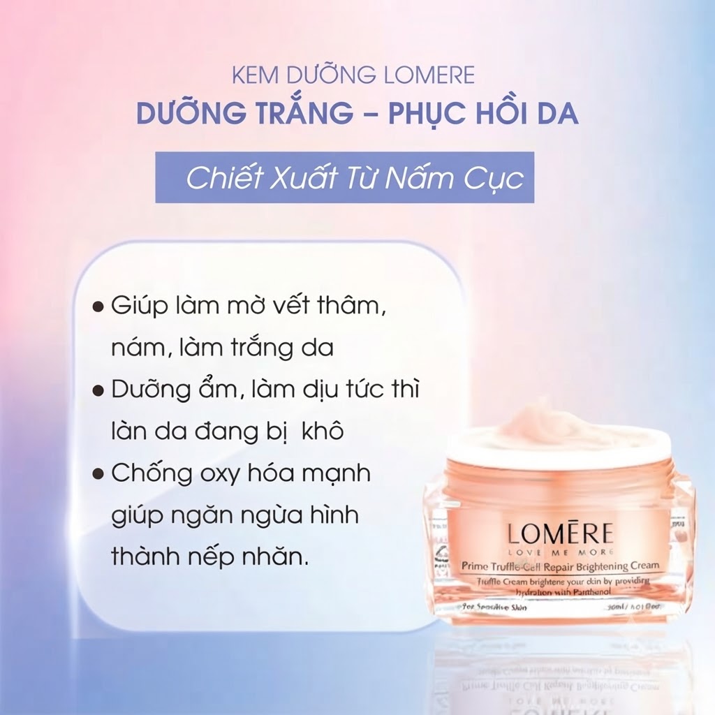 Kem Dưỡng Trắng Phục Hồi Da LOMERE Whitening Cream 50ml Chính Hãng - Ảnh 5