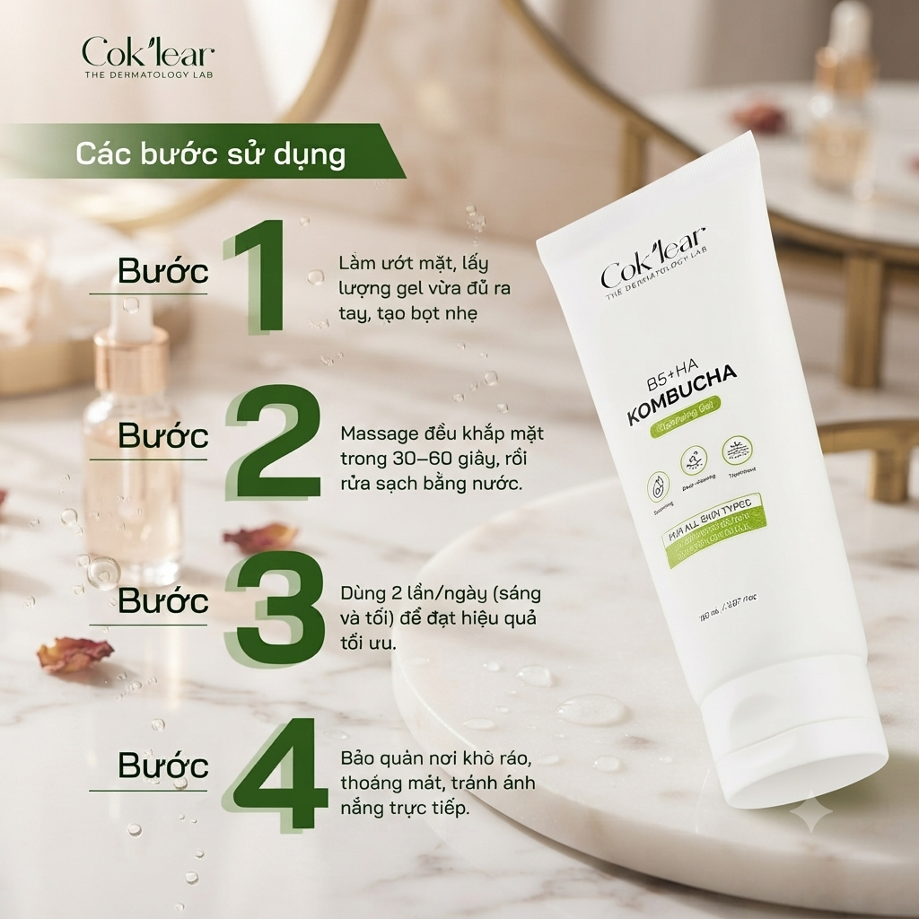 Sữa Rửa Mặt CoK’lear B5 HA Kombucha: Sạch Sâu, Phục Hồi Da Hiệu Quả - Ảnh 5