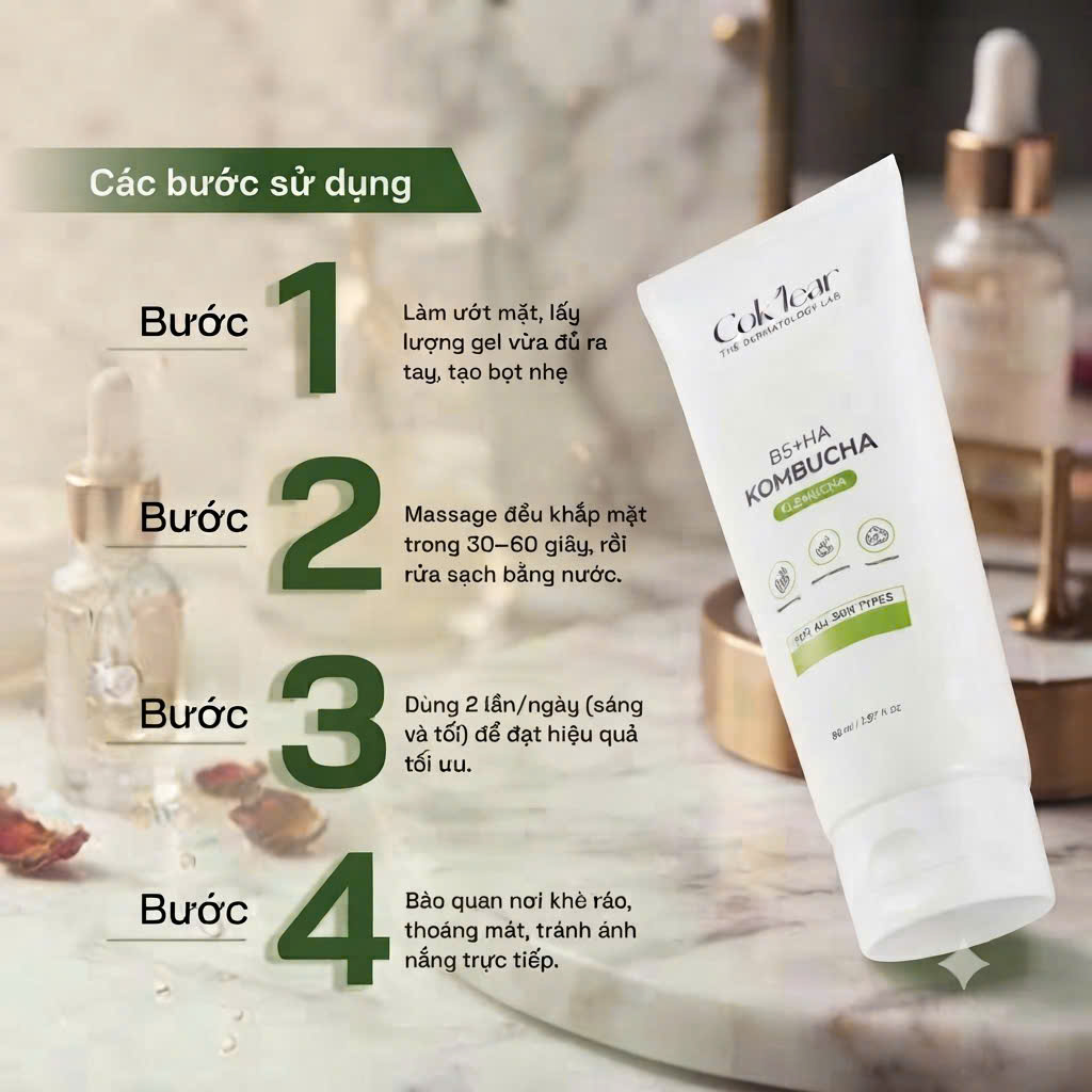 Sữa Rửa Mặt CoK’lear B5 HA Kombucha: Sạch Sâu, Phục Hồi Da Hiệu Quả - Ảnh 5