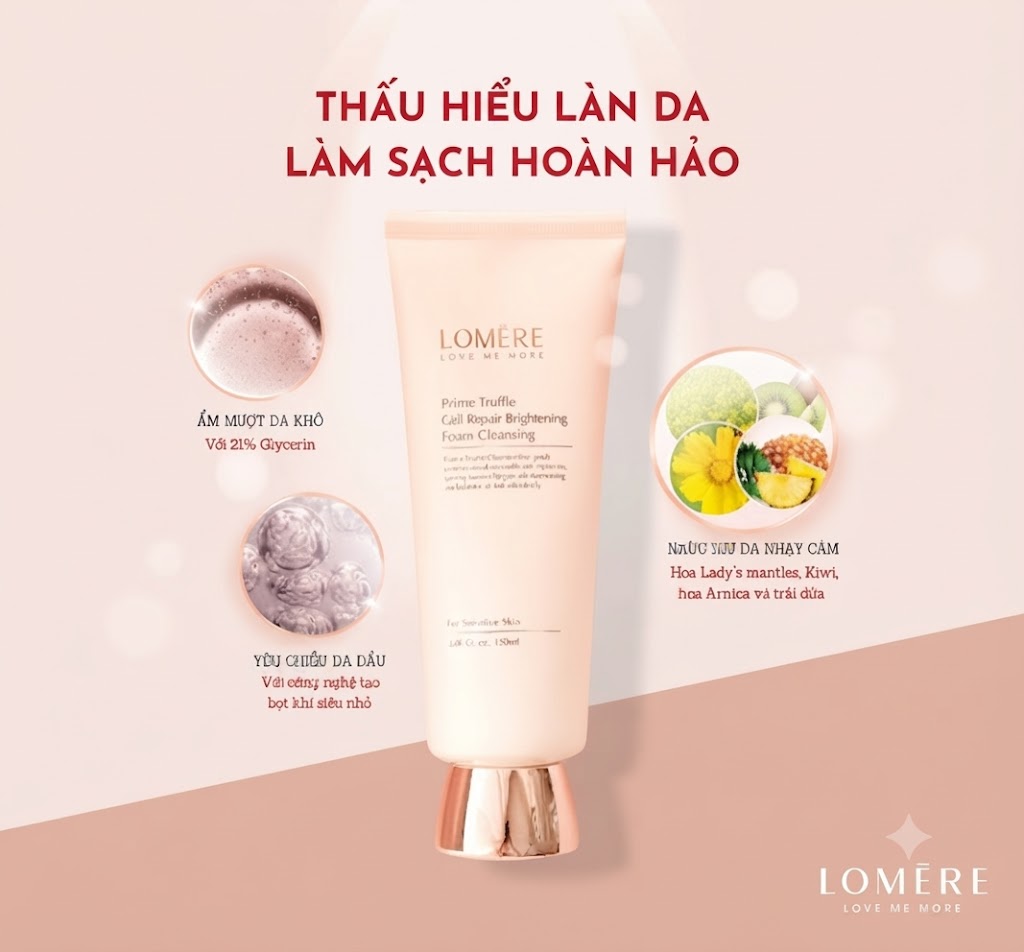 Sữa Rửa Mặt Nấm Cục Lomere Hàn Quốc 150ml : Trị Mụn, Sáng Da Hiệu Quả - Ảnh 4